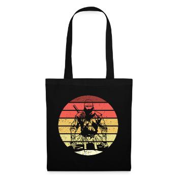 Ninja Retro Style Vintage - Stoffbeutel - Schwarz - Vorne