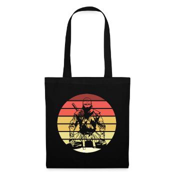 Ninja Retro Style Vintage - Stoffbeutel - Schwarz - Vorne
