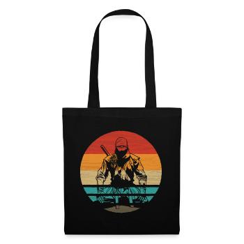 Ninja Retro Style Vintage - Stoffbeutel - Schwarz - Vorne