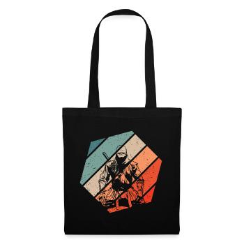 Ninja Retro Style Vintage - Stoffbeutel - Schwarz - Vorne