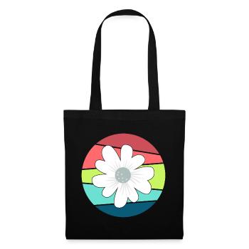 Retro Blume - Florist - Stoffbeutel - Schwarz - Vorne