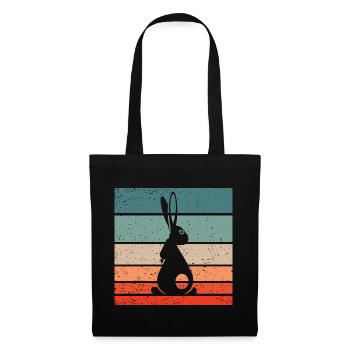 Lapin Rétro Style Vintage - Sac en tissu - noir - Devant