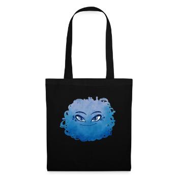 Petit Monstre pelote n°10 – bleu - Sac en tissu - noir - Devant