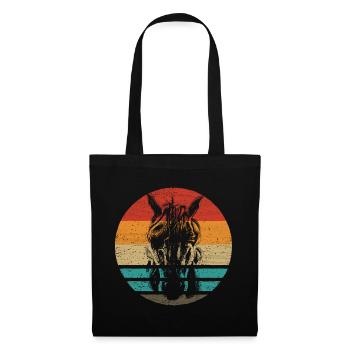 Einhorn Retro Style Vintage - Stoffbeutel - Schwarz - Vorne
