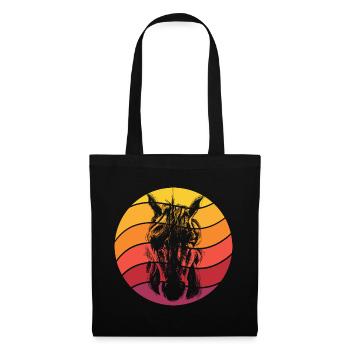 Einhorn Retro Style Vintage - Stoffbeutel - Schwarz - Vorne