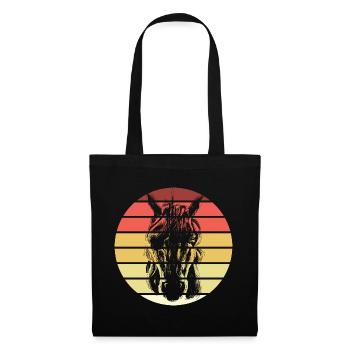 Einhorn Retro Style Vintage - Stoffbeutel - Schwarz - Vorne