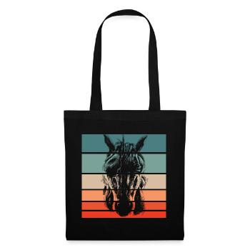 Einhorn Retro Style Vintage - Stoffbeutel - Schwarz - Vorne
