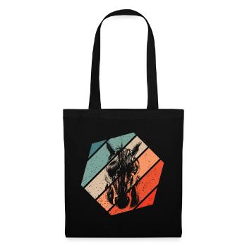 Einhorn Retro Style Vintage - Stoffbeutel - Schwarz - Vorne