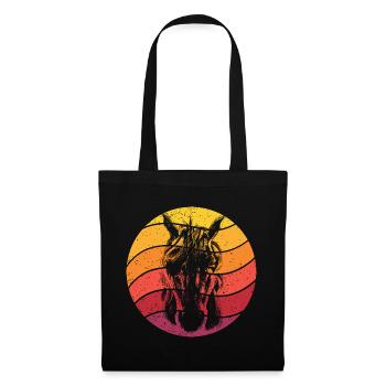 Licorne Rétro Style Vintage - Sac en tissu - noir - Devant
