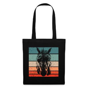 Einhorn Retro Style Vintage - Stoffbeutel - Schwarz - Vorne