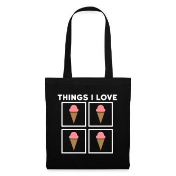 Things I love (icecream) - Stoffbeutel - Schwarz - Vorne