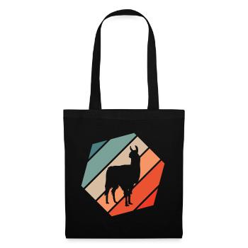 Lama Retro Style Vintage - Sac en tissu - noir - Devant