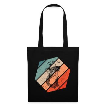 Koi Fisch Retro Style Vintage - Stoffbeutel - Schwarz - Vorne