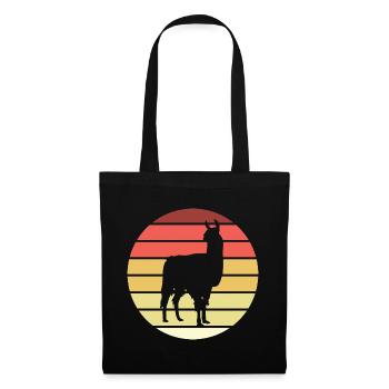 Lama Retro Style Vintage - Sac en tissu - noir - Devant