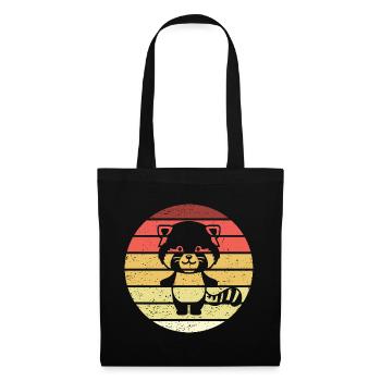 Red Panda Retro Style Vintage - Sac en tissu - noir - Devant