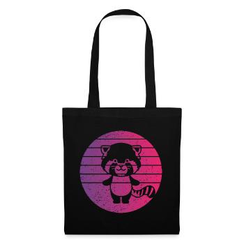 Red Panda Retro Style Vintage - Sac en tissu - noir - Devant