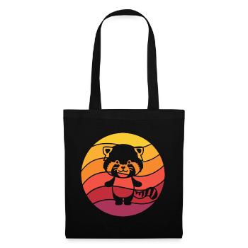 Red Panda Retro Style Vintage - Sac en tissu - noir - Devant
