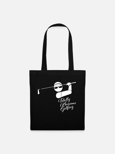 Totally awesome Golfing - Stoffbeutel - Schwarz