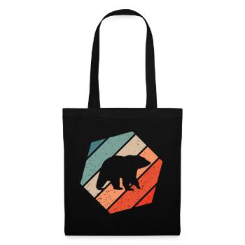 Ours Retro Style Vintage - Sac en tissu - noir - Devant