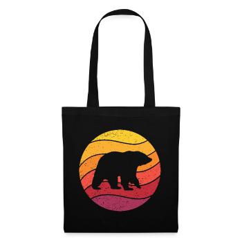 Ours Retro Style Vintage - Sac en tissu - noir - Devant