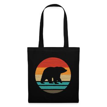 Ours Retro Style Vintage - Sac en tissu - noir - Devant