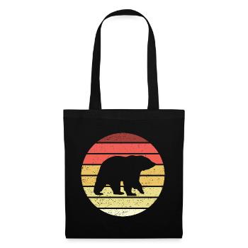 Ours Retro Style Vintage - Sac en tissu - noir - Devant