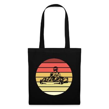 Gokart Retro Style Vintage - Stoffbeutel - Schwarz - Vorne