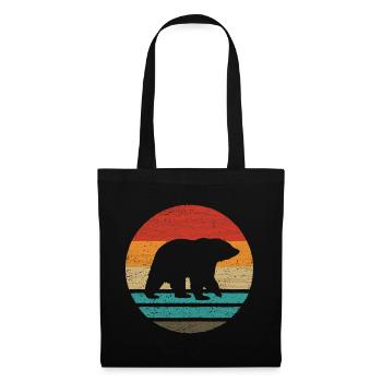 Ours Retro Style Vintage - Sac en tissu - noir - Devant