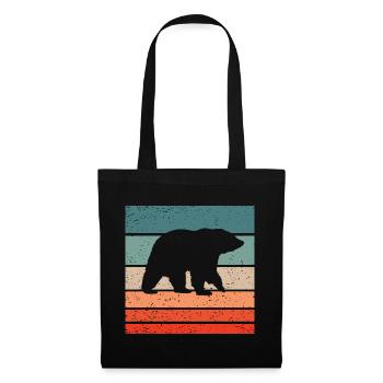 Ours Retro Style Vintage - Sac en tissu - noir - Devant