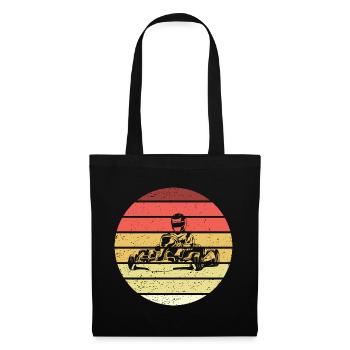 Gokart Retro Style Vintage - Stoffbeutel - Schwarz - Vorne