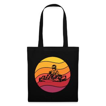 Gokart Retro Style Vintage - Stoffbeutel - Schwarz - Vorne