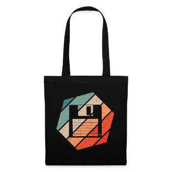 Floppy Retro Style Vintage - Tote Bag - black - Front