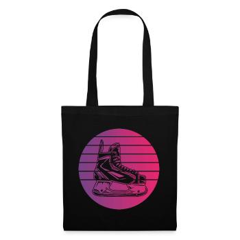 Hockey sur glace Patin à glace Style Rétro Vintage - Sac en tissu - noir - Devant