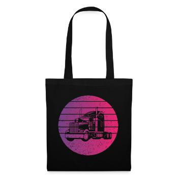 Camion Rétro Style Vintage - Sac en tissu - noir - Devant