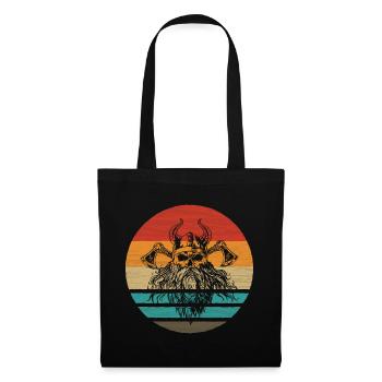 Viking Skull Retro Style Vintage - Sac en tissu - noir - Devant