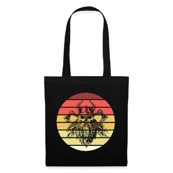 Viking Skull Retro Style Vintage - Sac en tissu - noir - Devant