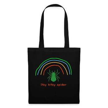 Itsy Bitsy Spider (roter Text) - Stoffbeutel - Schwarz - Vorne