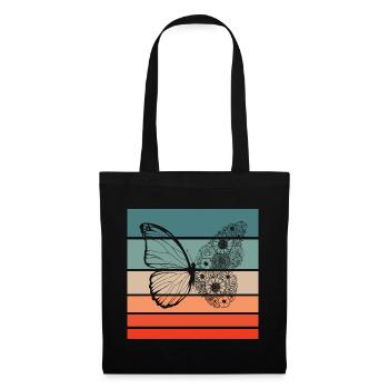 Papillon Retro Style Vintage - Sac en tissu - noir - Devant