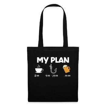 Mon plan pêche - Sac en tissu - noir - Devant