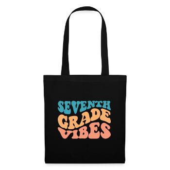 7. Klasse Vibes Retro Groovy Frauen Happy First - Stoffbeutel - Schwarz - Vorne