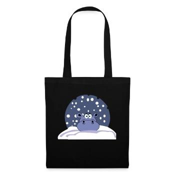 hippo neige hiver froid enfants cadeau enfants enfants - Sac en tissu - noir - Devant