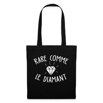 Rare comme le diamant / humour noir - Sac en tissu - noir - Devant