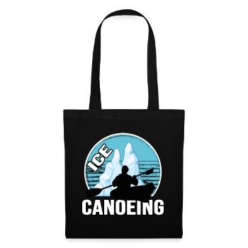 canoë sur glace canoéistes sur glace canoë d’hiver - Sac en tissu - noir - Devant
