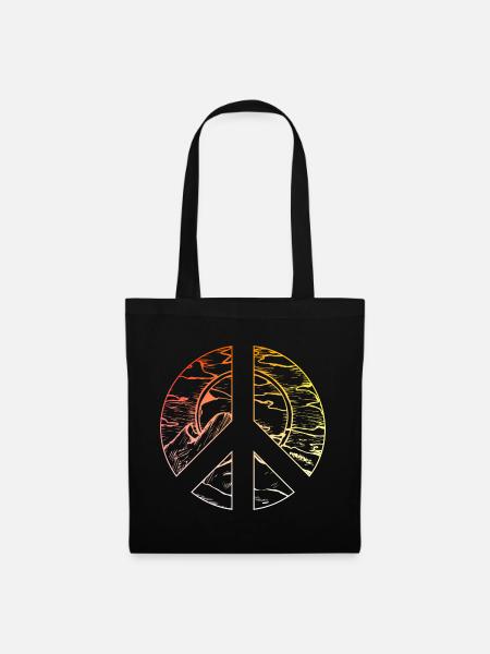 Friedenszeichen Peace Design - Stoffbeutel - Schwarz