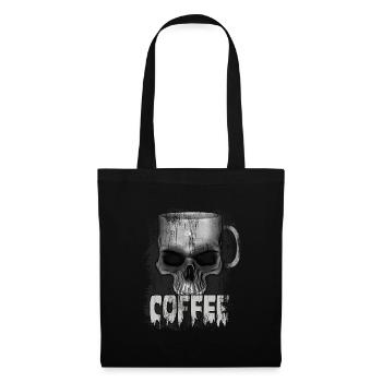 Heavy metal punk coffee skull - Tote Bag - black - Front