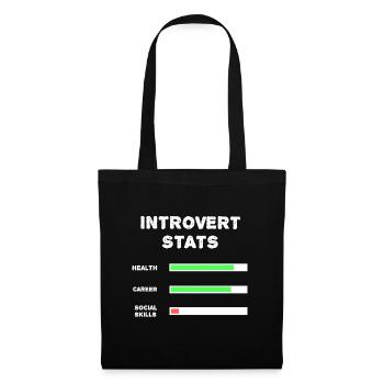 Introvert stats, life video games funny - Tote Bag - black - Front