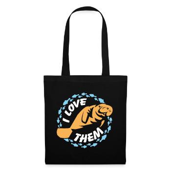 I love manatees, dugong in the Pisces Circle - Tote Bag - black - Front