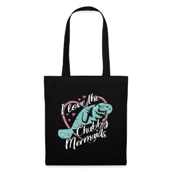 Ich liebe Manatees, Dugongs. Farbenfrohes Design - Stoffbeutel - Schwarz - Vorne