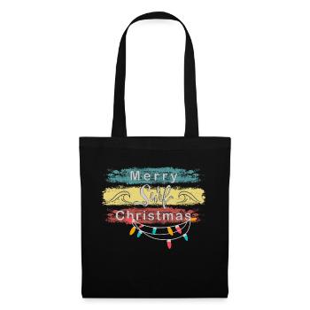 Merry Surf Christmas - Weihnachtsdesign - Stoffbeutel - Schwarz - Vorne