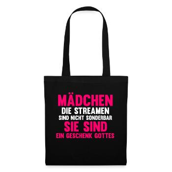 Gaming Zocken Zocker Gamer Streaming Streamer - Stoffbeutel - Schwarz - Vorne